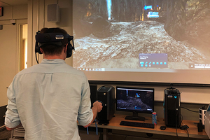 student in VR classroom