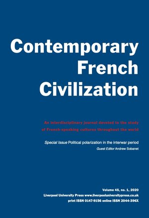 cover page of the journal Contemporary French Civilization